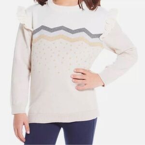 Andy & Evan Girl’s Frilled Shoulder Detailed Sweater